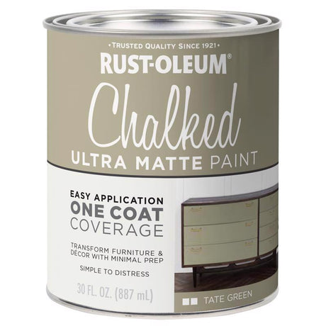 Rust-Oleum Chalked Ultra Matte Tate Green Water-Based Acrylic Chalk Paint 30 oz, Pack of 2
