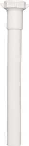 Plumb Pak PP42-8W Pipe Extension Tube, 1-1/4 in, 8 in L, Slip-Joint, Plastic, White
