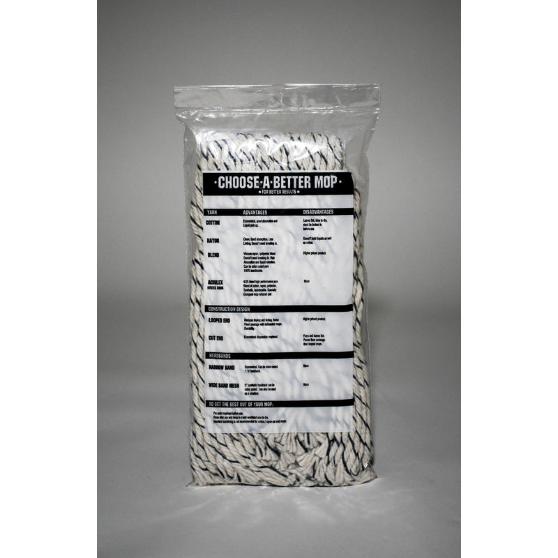 Elite Mops and Brooms #12 Cut End Cotton Mop Refill 1 pk, Pack of 6