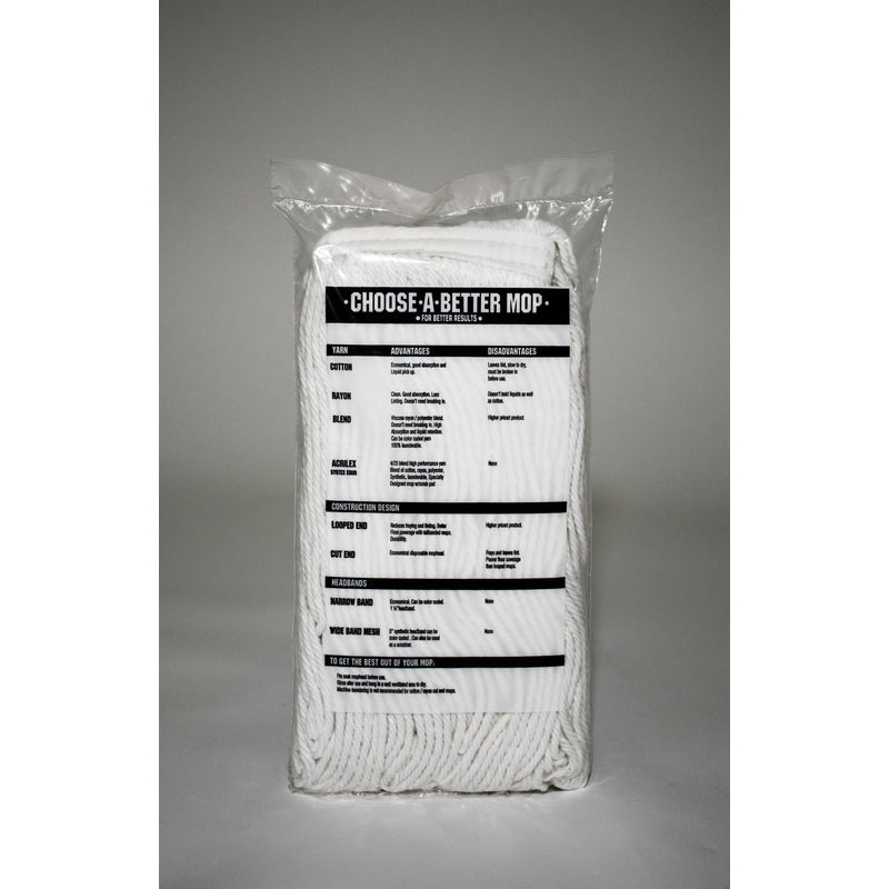 Elite Mops and Brooms 16 oz Cut End Rayon Mop Refill 1 pk, Pack of 6