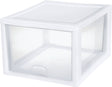 Sterilite 23108004 Stackable Drawer, 27 qt Capacity, 1-Drawer, Plastic, 14-3/8 in OAW, 17 in OAH, 10-1/4 in OAD