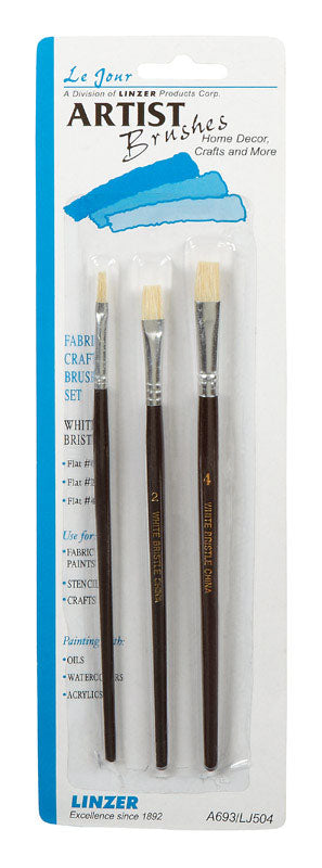 Linzer No. 0/2/4 Flat Artist Paint Brush Set, Pack of 12