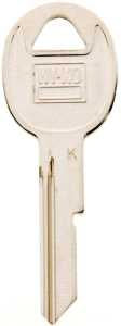 Hy-Ko 11010B47 Key Blank, Brass, Nickel, B47 Key Number, Pack of 10