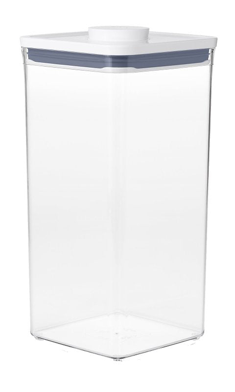 Good Grips POP 11233400 Food Container, 6 qt Capacity, Plastic, Clear, 6-1/2 in L, 6-1/2 in W, 12.6 in H