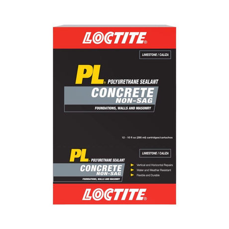 Loctite PL Limestone Polyurethane Concrete and Masonry Filler and Sealant 10 oz, Pack of 12