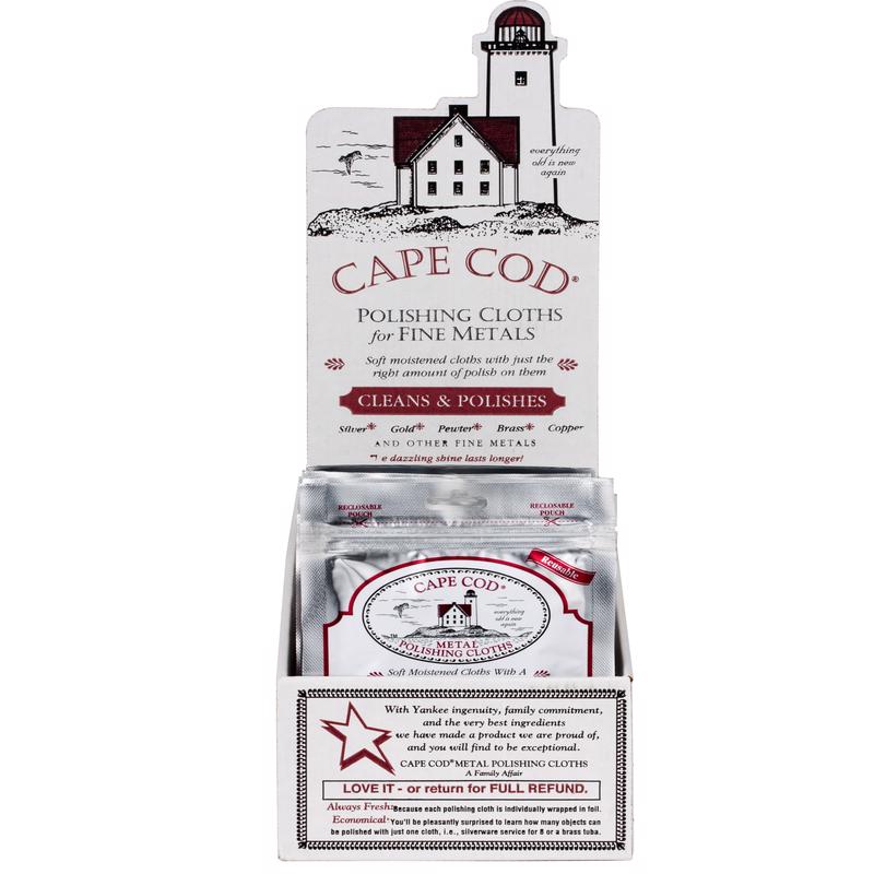 Cape Cod Vanilla Scent Fine Metal Cleaner and Polish 0.53 oz Cloth, Pack of 36
