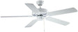 Boston Harbor 52-CASA-ES-EN-WH Ceiling Fan, 5-Blade, Bleached Oak/White Blade, 52 in Sweep, MDF Blade, 3-Speed