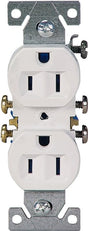 Eaton Wiring Devices 270W/10 Duplex Receptacle, PVC, White, 2-Pole, 15 A, 125 V, 3-Wire, NEMA: 5-15R