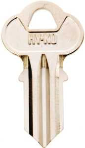 Hy-Ko 11010CG6 Key Blank, Brass, Nickel, For: Chicago Cabinet, House Locks and Padlocks, CG6 Key Number, Pack of 10