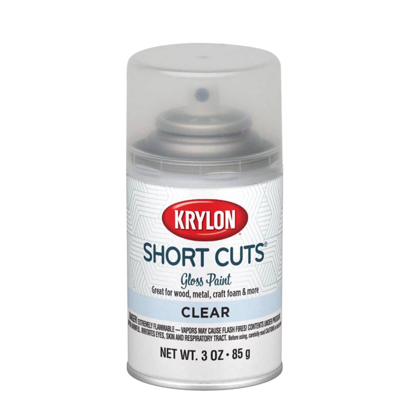 Krylon Short Cuts Gloss Clear Spray Paint 3 oz, Pack of 6