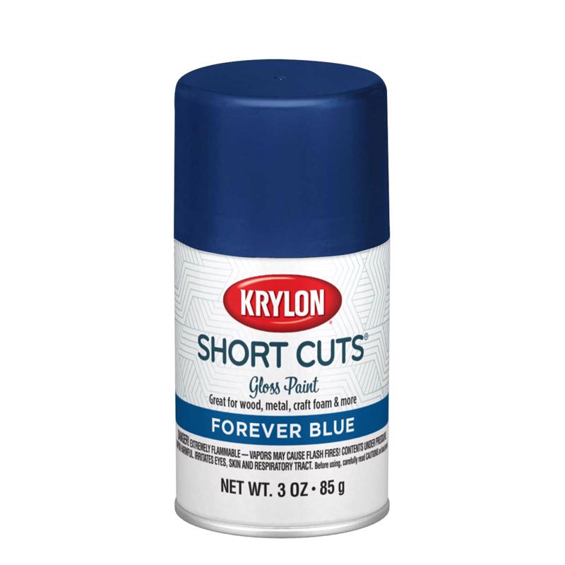 Krylon Short Cuts Gloss Forever Blue Spray Paint 3 oz, Pack of 6