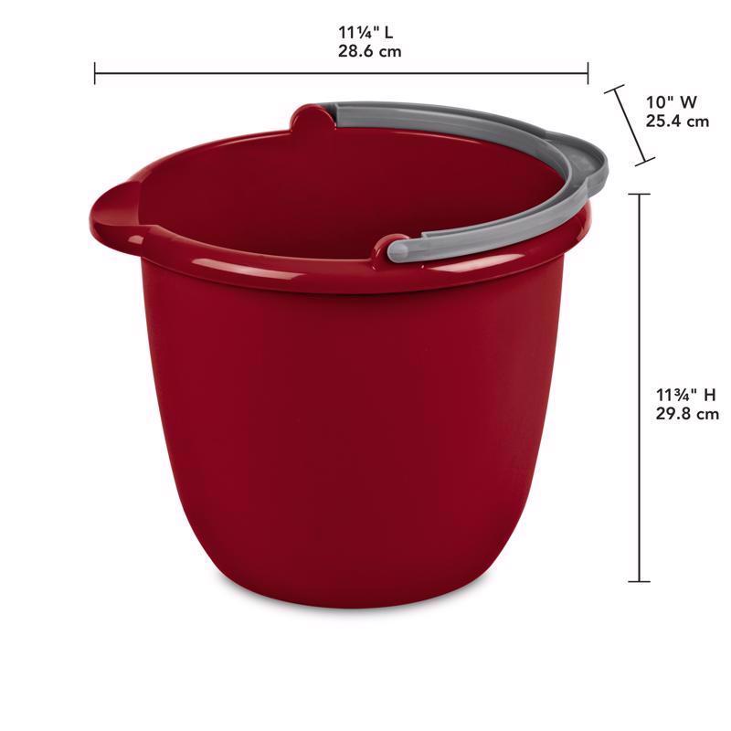 Sterilite 10 qt Bucket Red, Pack of 12