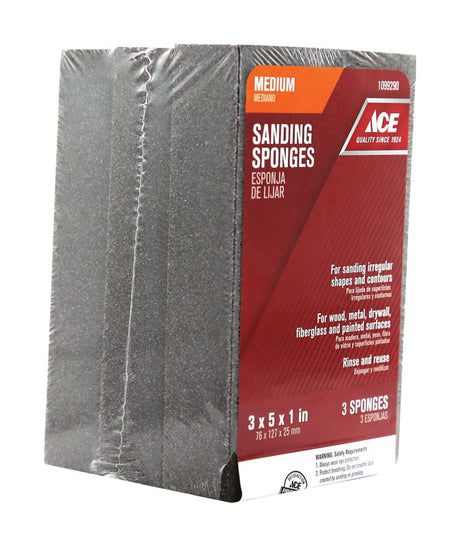 Ace 5 in. L X 3 in. W X 1 in. 80 Grit Medium Extra Large Sanding Sponge