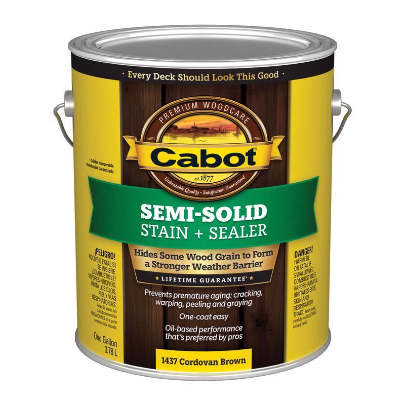 Cabot Semi-Solid Semi-Solid Cordovan Leather Oil-Based Deck and Siding Stain 1 gal, Pack of 4