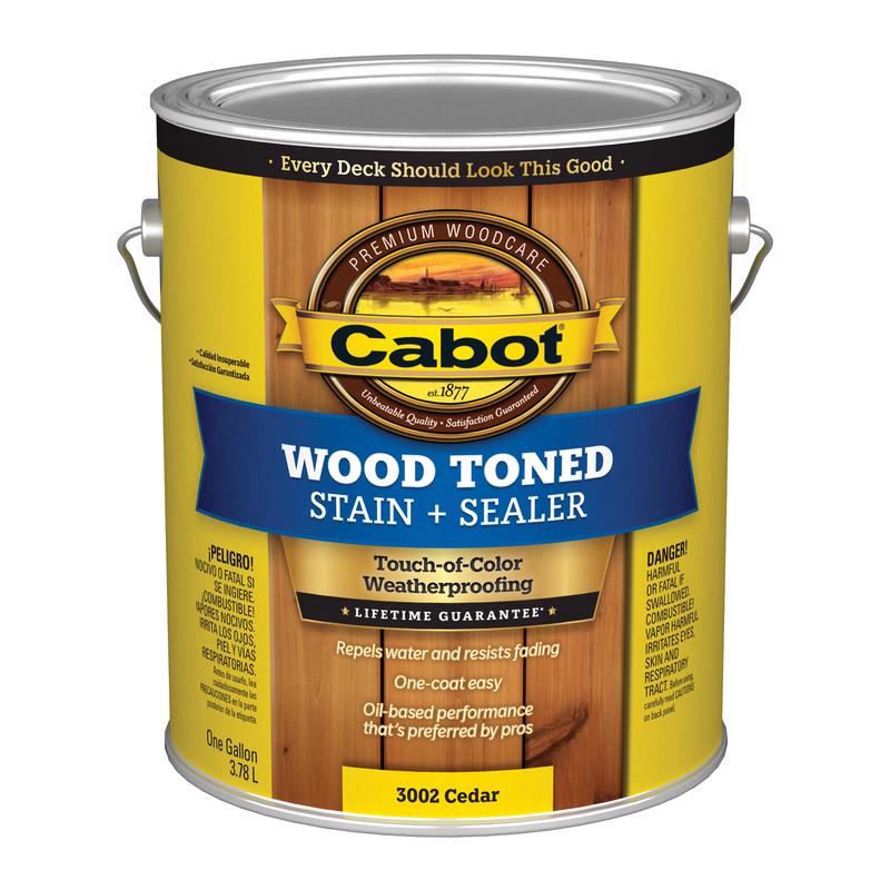Cabot Wood Toned Transparent Cedar Oil-Based Deck and Siding Stain 1 gal, Pack of 4