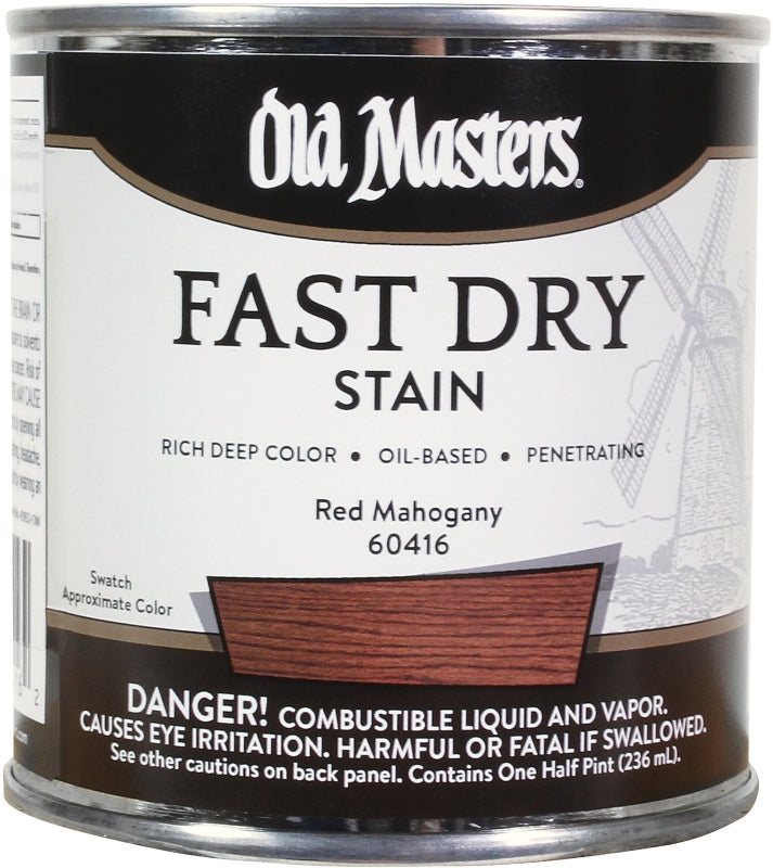 Old Masters 60416 Fast Dry Stain, Red Mahogany, Liquid, 0.5 pt