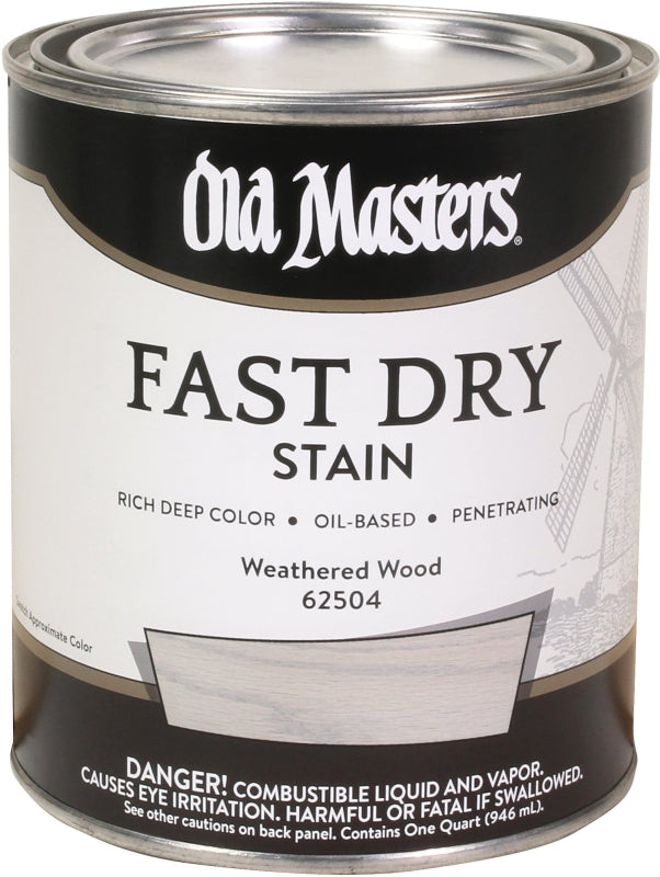 Old Masters 62504 Fast Dry Stain, Weathered Wood, Liquid, 1 qt
