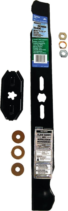 Arnold 490-100-0081 Lawn Mower Blade, 21 in L, 2-1/2 in W, Steel