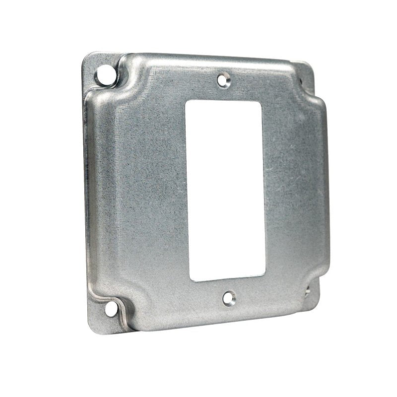 Southwire G1947-U Industrial Exposed Work Cover, 4 in L, 4 in W, Square, 1-Gang, Steel, Galvanized
