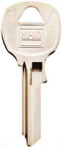 Hy-Ko 11010NA12 Key Blank, Brass, Nickel, For: National Cabinet, House Locks and Padlocks, NA12 Key Number, Pack of 10