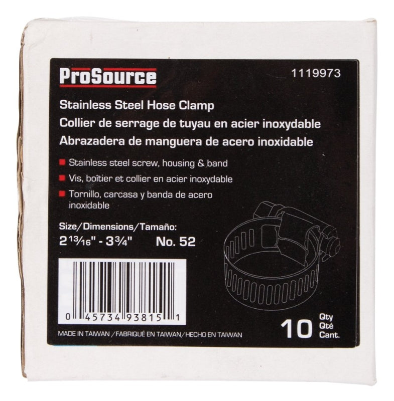 ProSource HCRSS52 Interlocked Hose Clamp, Stainless Steel, Stainless Steel, Pack of 10