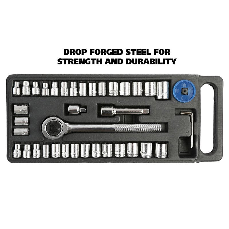 GreatNeck 74213 Ratchet and Socket Set, Steel