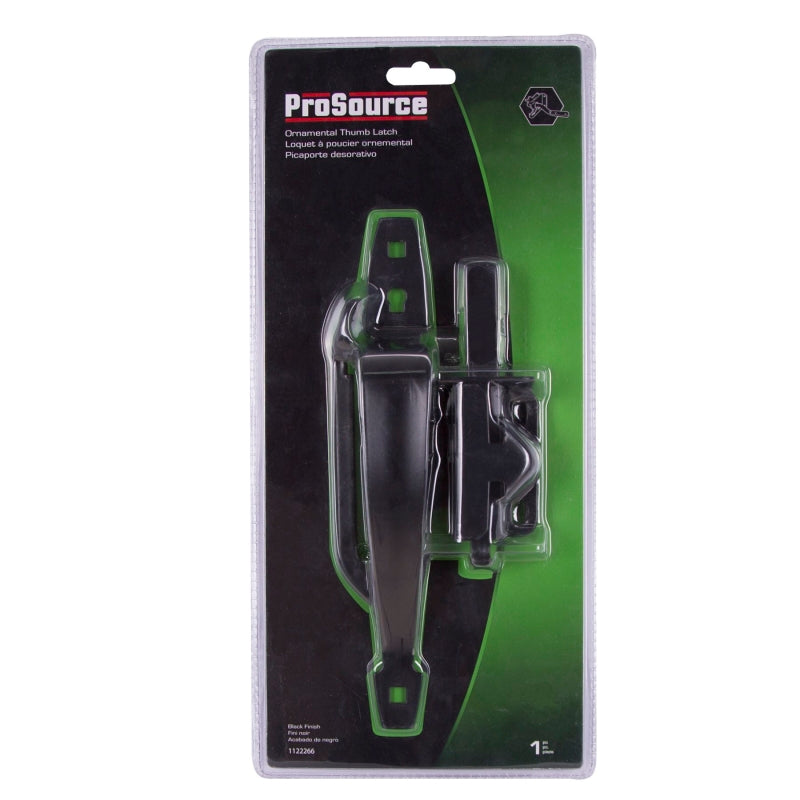 ProSource 33122PKB-PS Thumb Latch, 5/8 in Bolt Head, 6 in L Bolt, Steel, Powder-Coated