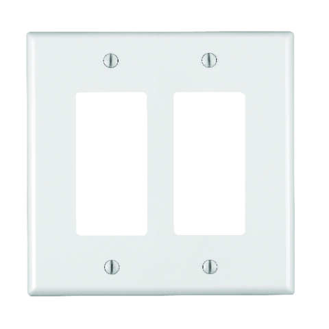 Leviton Decora White 2 gang Nylon Decorator Wall Plate 1 pk