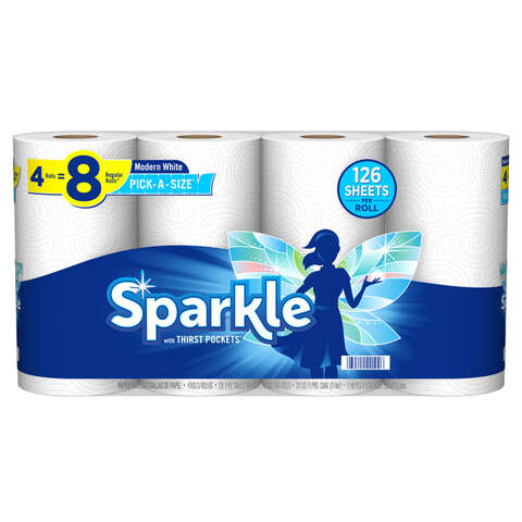 Sparkle Paper Towels 126 sheet 2 ply 4 pk, Pack of 6