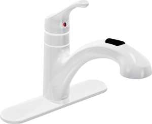 Moen Renzo Glacier CA87316W Kitchen Faucet, 1.5 gpm, 1-Handle, Stainless Steel, Glacier, Deck Mounting