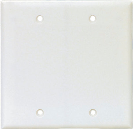 Eaton Cooper Wiring PJ23W Wallplate, 8 in L, 1/4 in W, 2 -Gang, Polycarbonate, White, High-Gloss, Box Mounting