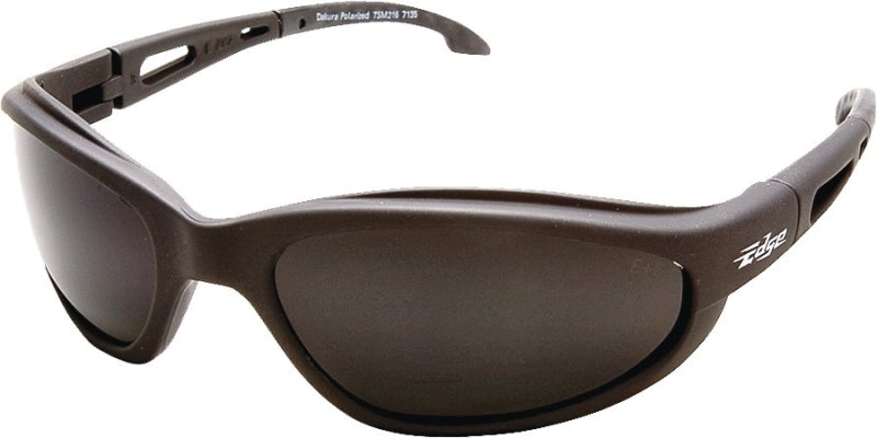 Edge TSM216 Polarized Safety Glasses, Smoke Lens, Black Frame, Unisex, Polycarbonate Lens, Full Frame, Nylon Frame