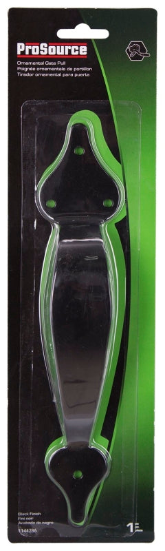 ProSource 33195PKS-PS Ornamental Gate Pull, Steel, Black, Black Powder-Coated, 5-Piece, For: Outdoor