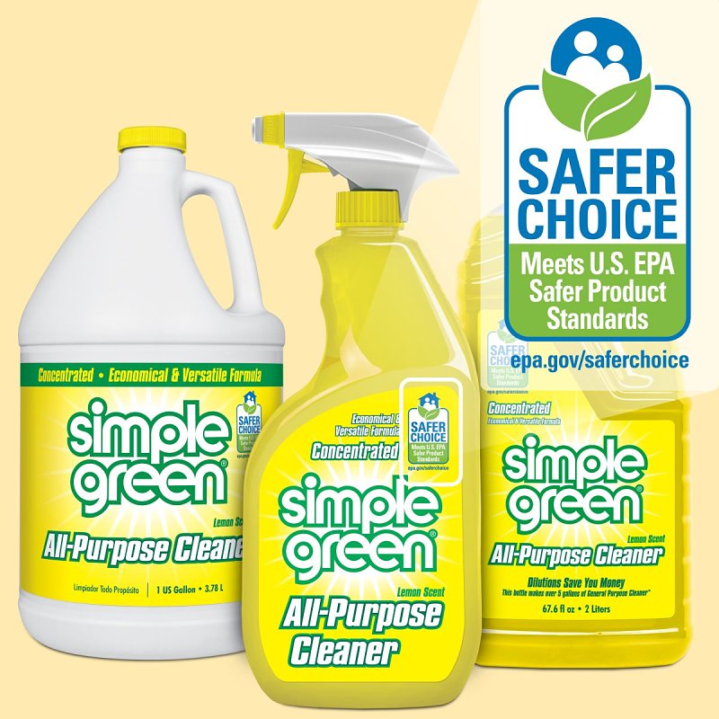Simple Green 3010100614010 Concentrated All-Purpose Cleaner, 1 gal Bottle, Liquid, Lemon, Yellow