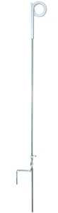 Zareba PTP39A Pigtail Step-In Fence Post, 4 ft OAH, Plastic/Steel, Silver