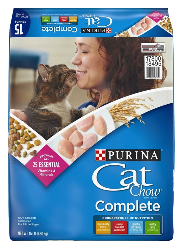 Cat Chow 1780018495 Cat Food, Dry, Chicken, 15 lb Bag