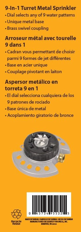 Landscapers Select YM15092U Turret Sprinkler, Female, 9-Pattern, Zinc