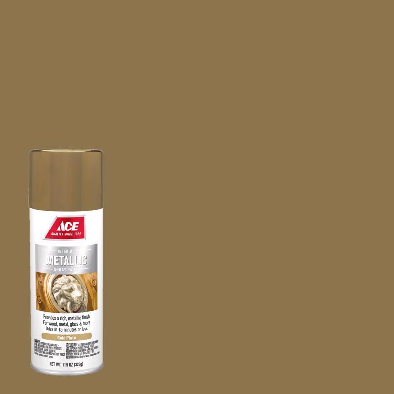 Ace Metallic Gold Plate Spray Paint 11.5 oz, Pack of 6