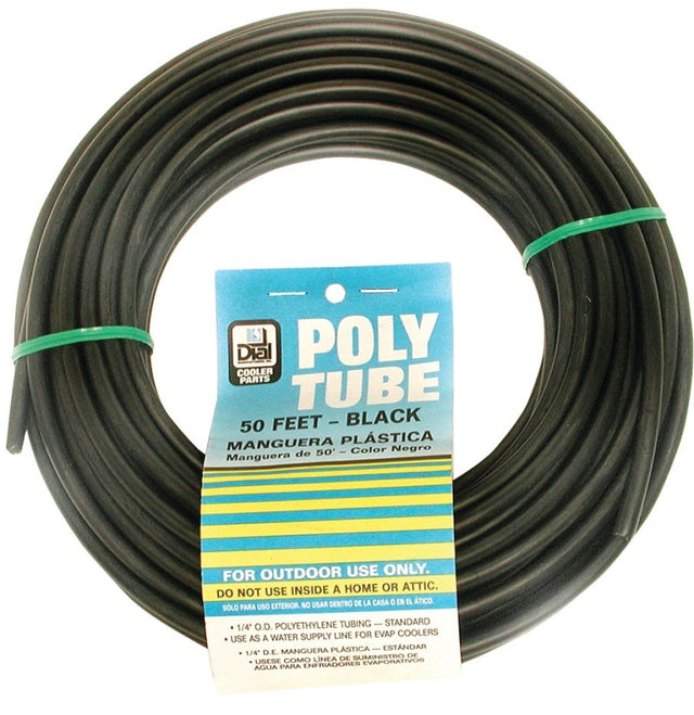 Dial 4296 Cooler Tubing, 50 ft L Dimensions, Polyethylene, Black, For: Evaporative Cooler Purge Systems