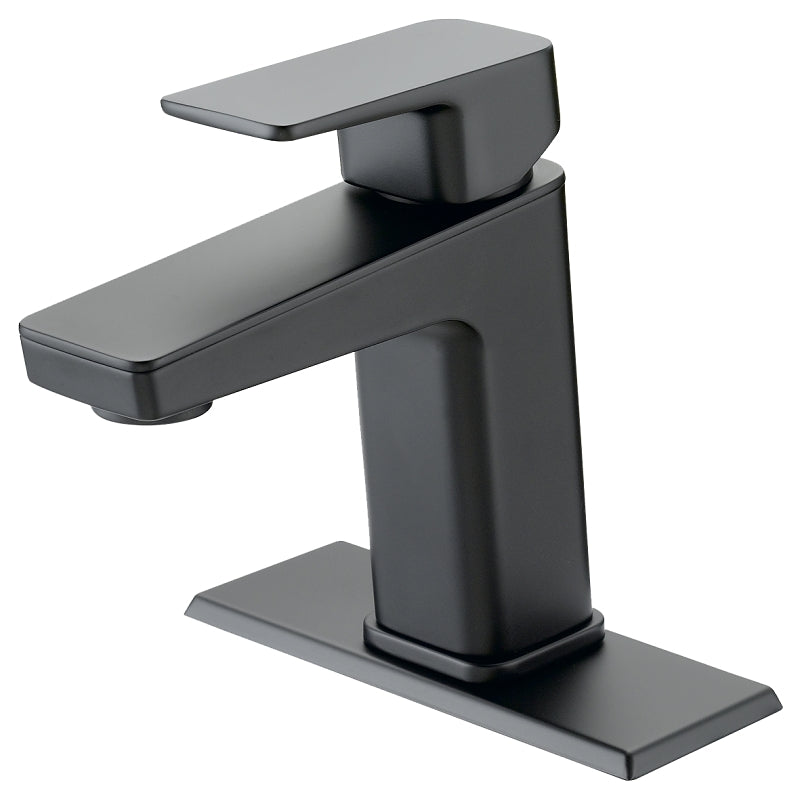 Boston Harbor FS6A0215BL Lavatory Faucet, 1.2 gpm, 1-Handle, 1, 3-Faucet Hole, Metal/Plastic, Matte Black