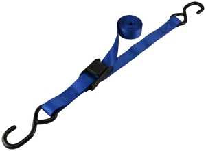 ProSource FH64051 Tie-Down, 1 in W, 6 ft L, Polyester Webbing, Metal Buckle, Blue, 400 lb, S-Hook End Fitting, Pack of 6