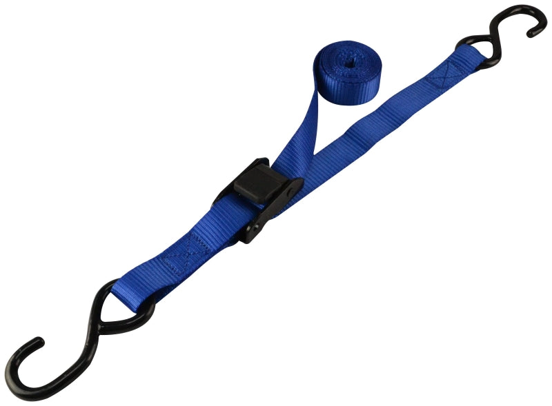 ProSource FH64051 Tie-Down, 1 in W, 6 ft L, Polyester Webbing, Metal Buckle, Blue, 400 lb, S-Hook End Fitting, Pack of 6