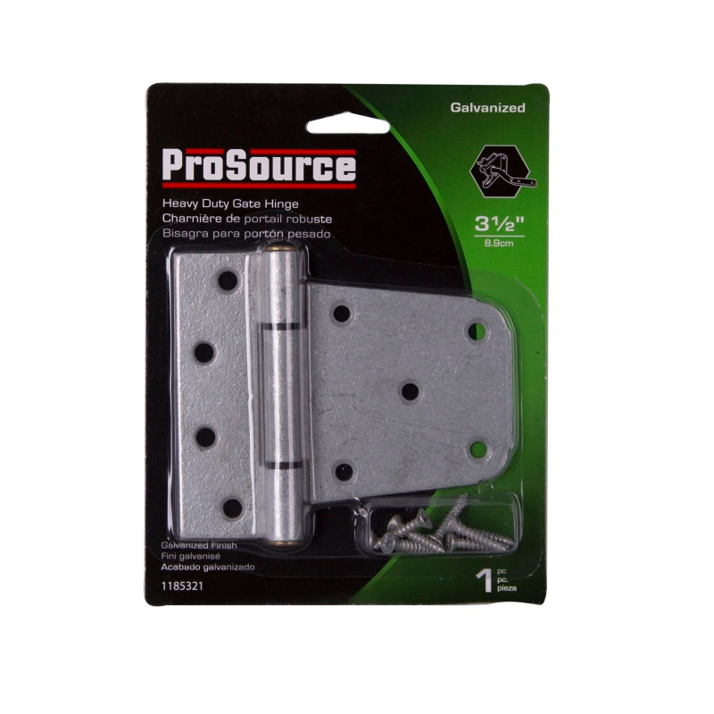 ProSource LR-182-PS Gate Hinge, Galvanized Steel, Galvanized, Fixed Pin, 180 deg Range of Motion, 46 (Pair) lb