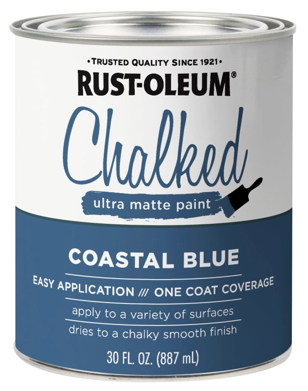 Rust-Oleum 329207 Chalk Spray Paint, Ultra Matte Chalky, Coastal Blue, 30 oz Can, Pack of 2