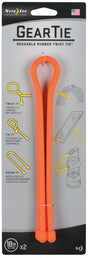 Gear Tie GT18-2PK-31 Twist Tie, Rubber, Bright Orange, 18 in L, 0.4 in W, 2/PK
