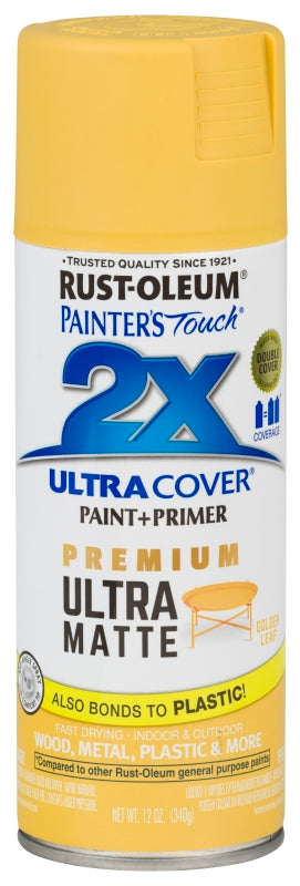 Painter's Touch 2X Ultra Cover 331186 Spray Paint, Matte, Golden Leaf, 12 oz Can