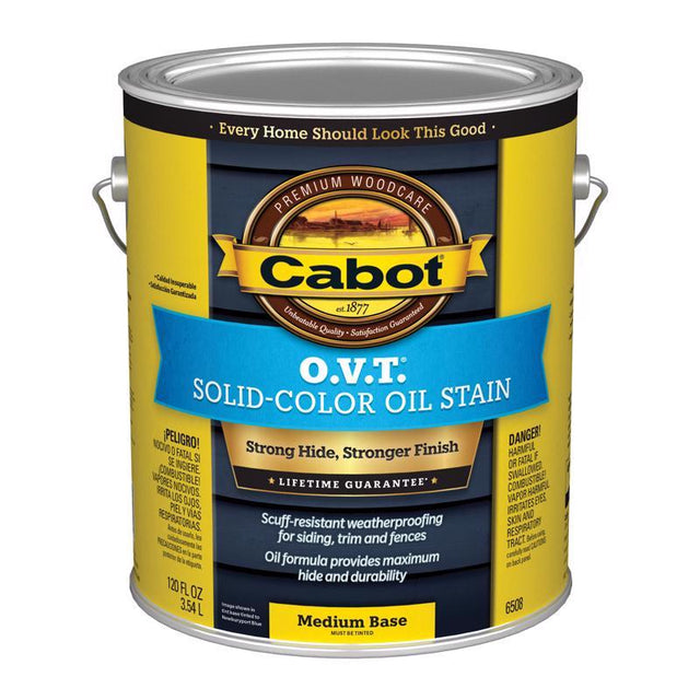 Cabot O.V.T. 140.0006508.007 Oil Stain, Medium Base, Liquid, 1 gal, Pack of 4