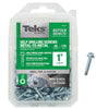 Teks 21316 Screw, #8 Thread, 1 in L, Coarse Thread, Hex Drive, Self-Drilling, Self-Tapping Point, Steel, Zinc, 170 PK