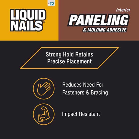 Liquid Nails Paneling & Molding High Strength Latex Tan Adhesive 10 oz, Pack of 12