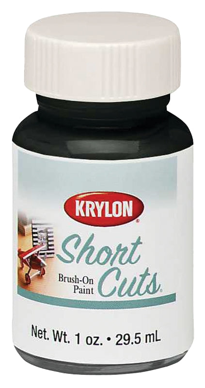 Krylon KSCB026 Craft Enamel Paint, High-Gloss, Black, 1 oz Bottle, Pack of 6